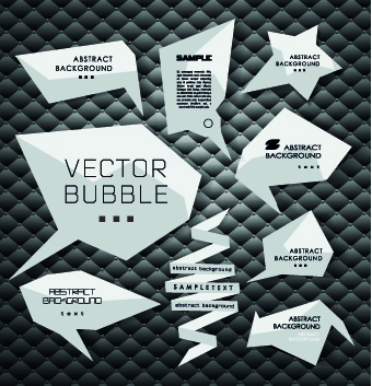 3D Origami Speech Bubbles vector 04