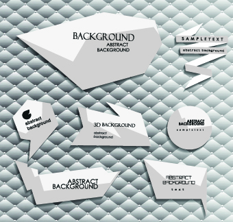 3D Origami Speech Bubbles vector 05