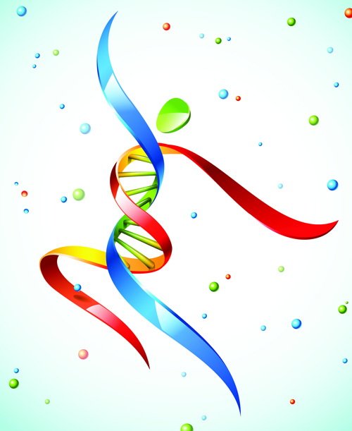 Abstract ribbon people colored vector 01
