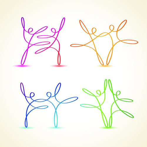 ribbon people colored abstract 