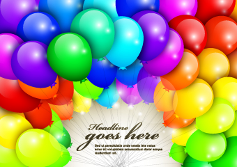 Happy birthday colored balloons background 01