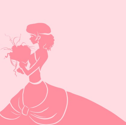 Beautiful bride design vector silhouette 04