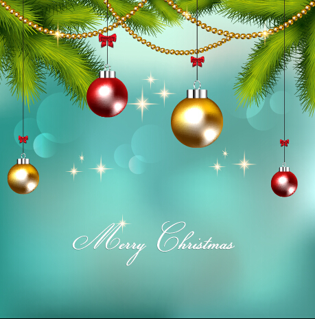 Beautiful christmas ball background vector