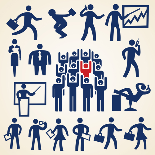 Business people silhouette vector graphics