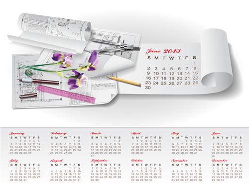 Set of Creative Calendar 2013 design vector 03