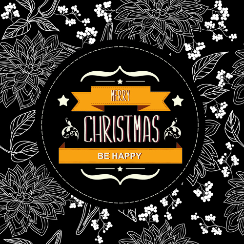 Christmas labels frame vector background 01