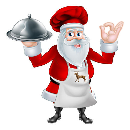 Cartoon santa with cooking vector material 06 Cartoon santa with cooking vector material 06