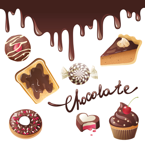 sweet illustration chocolate candies 