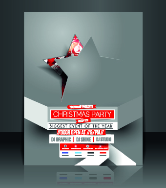Christmas flyer cover design vector set 01