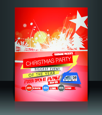 Christmas flyer cover design vector set 02