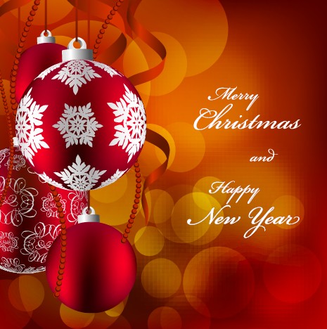 2014 Christmas colored baubles design vector 02