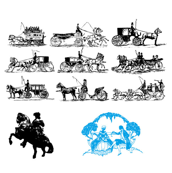 silhouette classical carriage 