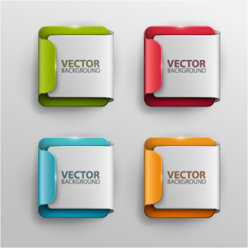 Colored origami banner shiny vector 03