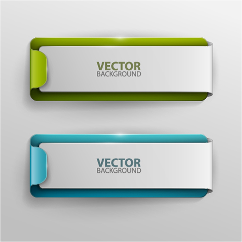 Colored origami banner shiny vector 06