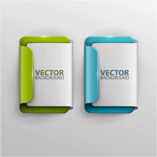 Colored origami banner shiny vector 07