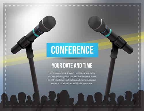 template microphone conference business 
