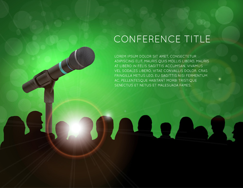 Conference microphones business template vector 09 Conference microphones business template vector 09