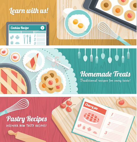Creative cooking design background vectors 07