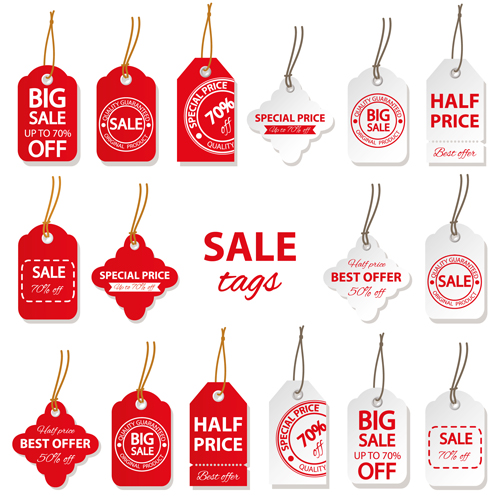 white tags sales tag sales red creative 
