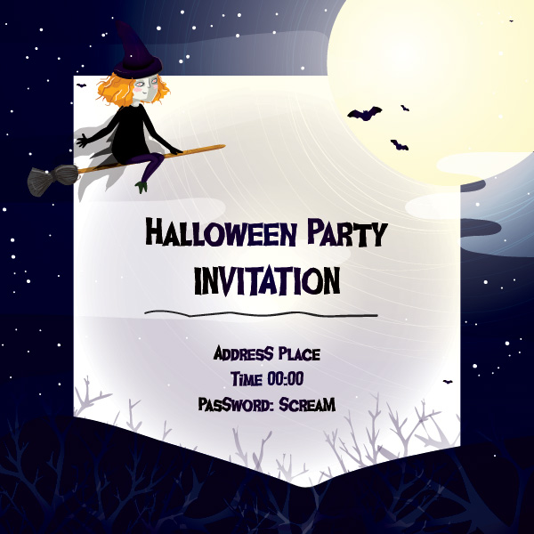 Cute halloween invitation cards vector