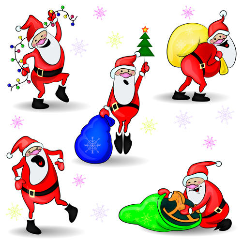 Different Santa Claus design vector 02