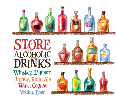 Different drink colored drawn vector 02