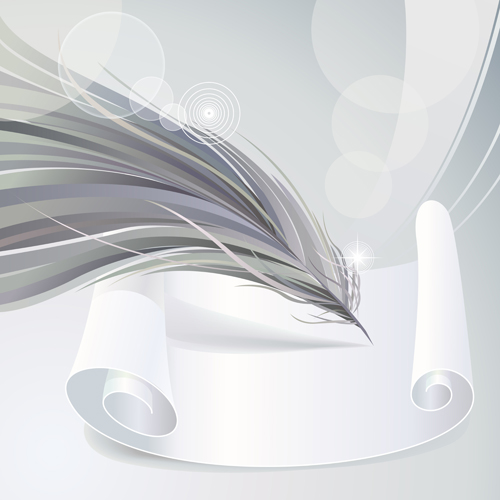 eather with background vector set 01 Dynamic feather with background vector set 01