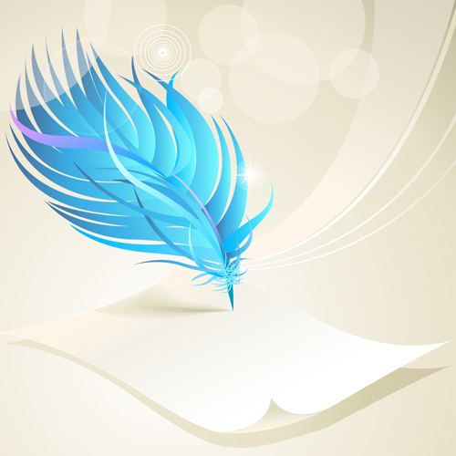 eather with background vector set 03 Dynamic feather with background vector set 03
