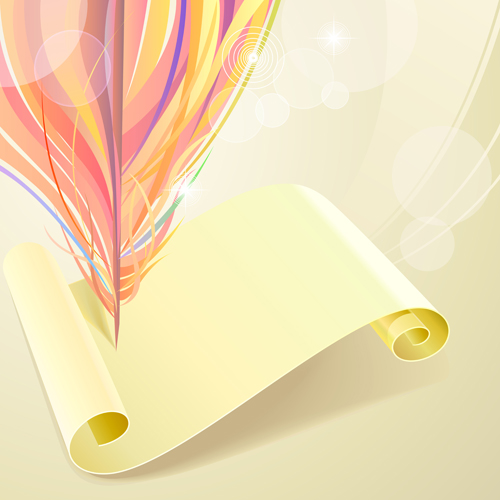 eather with background vector set 04 Dynamic feather with background vector set 04