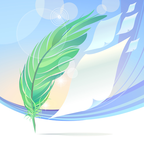 eather with background vector set 06 Dynamic feather with background vector set 06