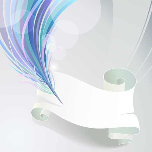 eather with background vector set 09 Dynamic feather with background vector set 09