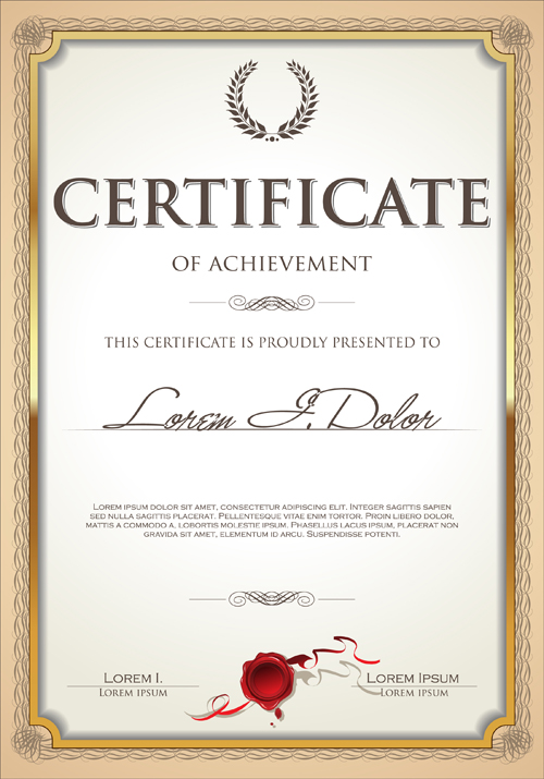 Exquisite certificate frames with template vector 04