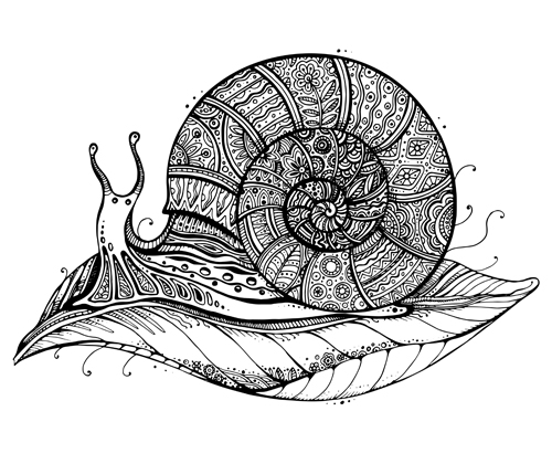 Floral with snail vector material Floral with snail vector material