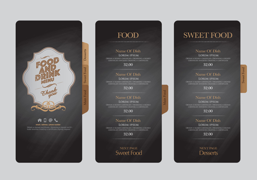 Food and drink menu design creative vector 02