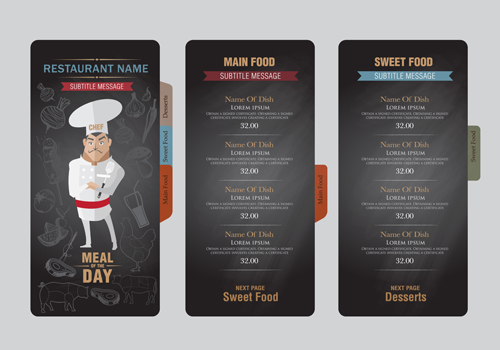 Food and drink menu design creative vector 04