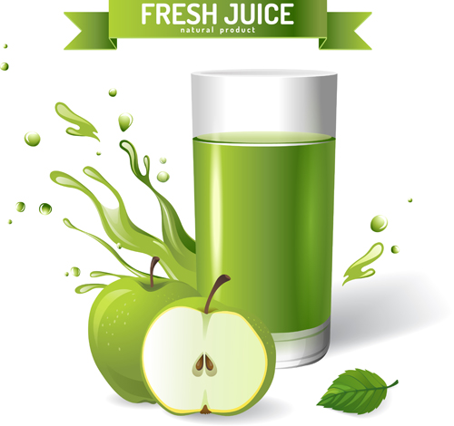 Fresh apple juice creative design vector