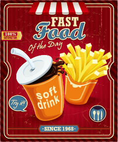 Grunge vintage styles food poster vector 01