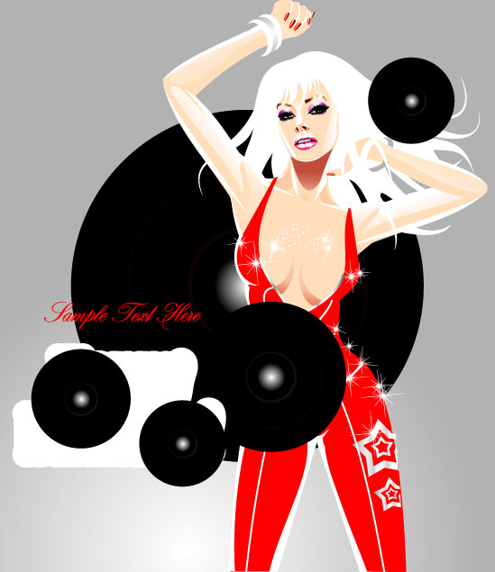 Charming Fitness girl vector