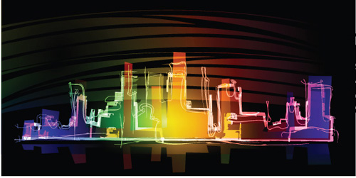 Neon light Illustrations vector set 01