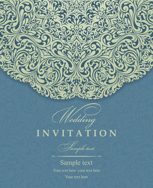 Elegant Invitations vintage style design vector 01