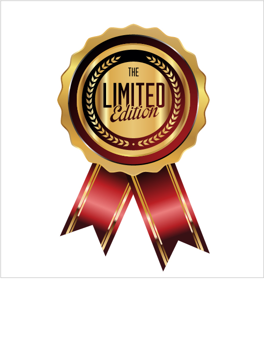 Luxury golden badge with red ribbon vector 03