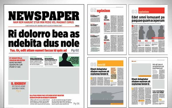 vector typesetting newspaper material 