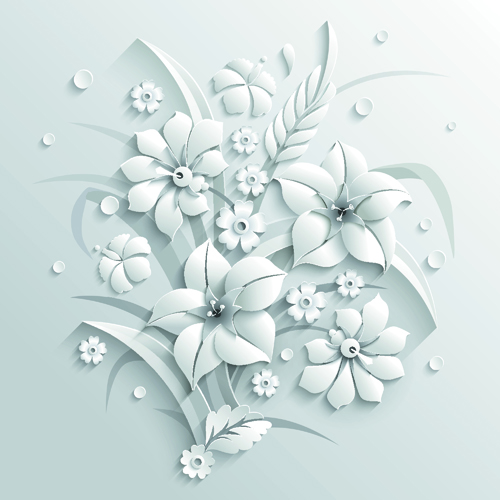 Paper flower background vector material 03