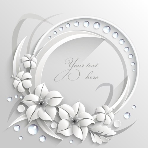 Paper flower background vector material 04