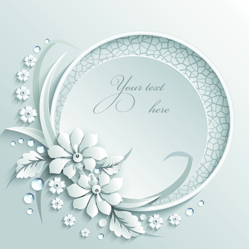 Paper flower background vector material 05