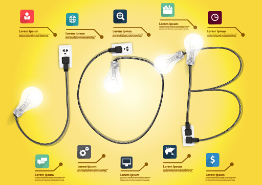 Power supply with light bulb creative business template 01