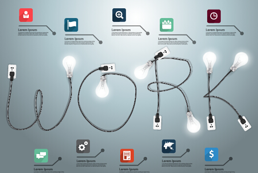 Power supply light bulb Creative business creative business template business 