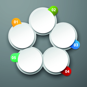 Round and numbered vector 04