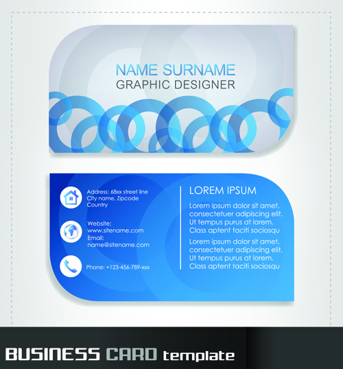 Rounded business cards template vector material 03