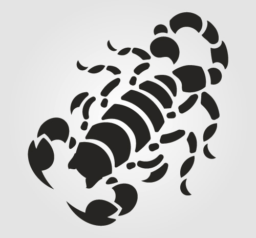 Scorpion silhouette vector set material 04